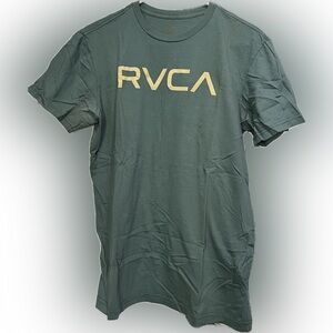 RVCA Dark Green Tee with Cream Logo